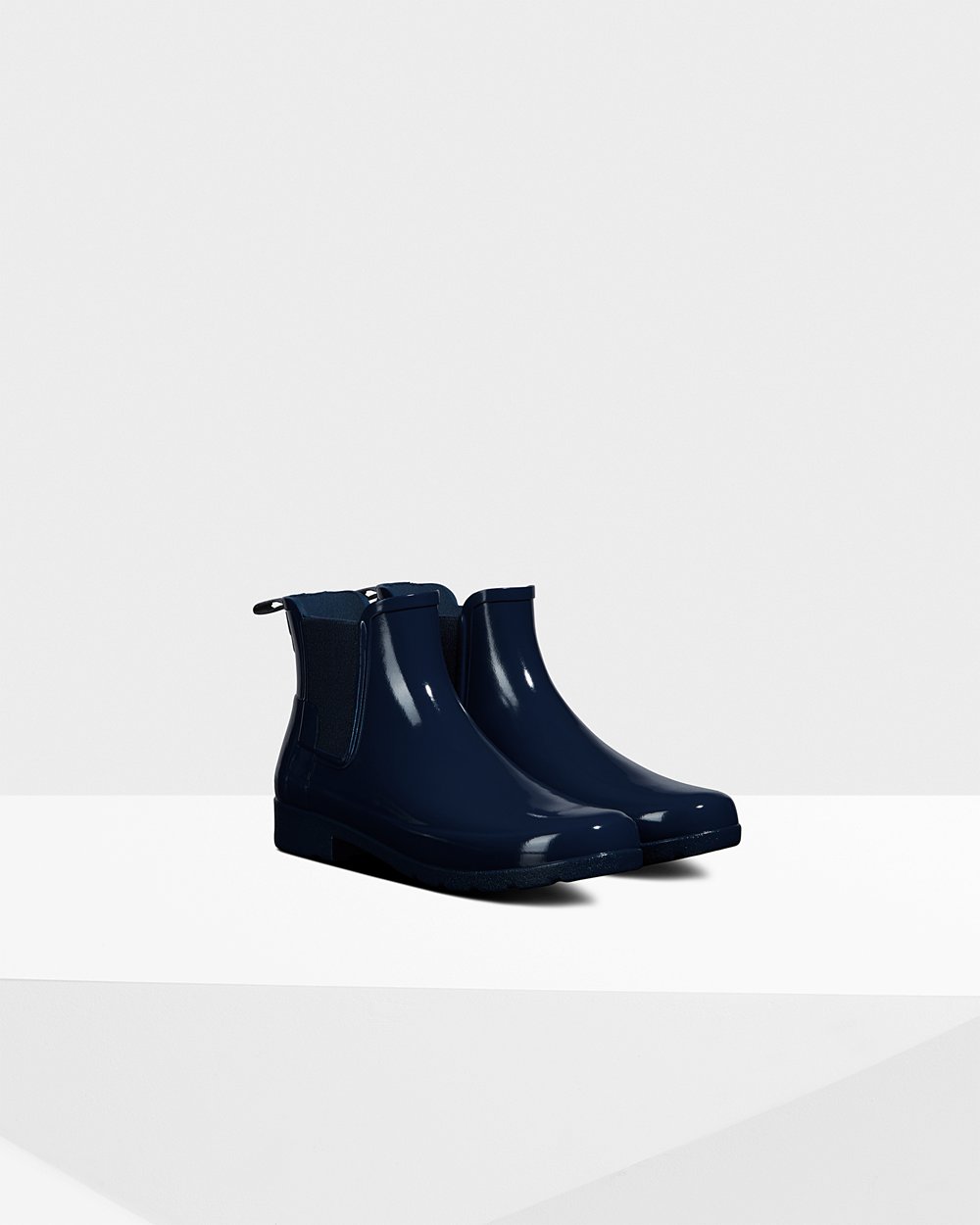 Botas Chelsea Hunter Feminina Azul Marinho - Refined Gloss Slim Fit - 48ZINHLYP